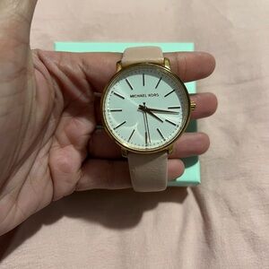 Michael Kors Rose Gold-Tone Watch with Blush Pink Strap